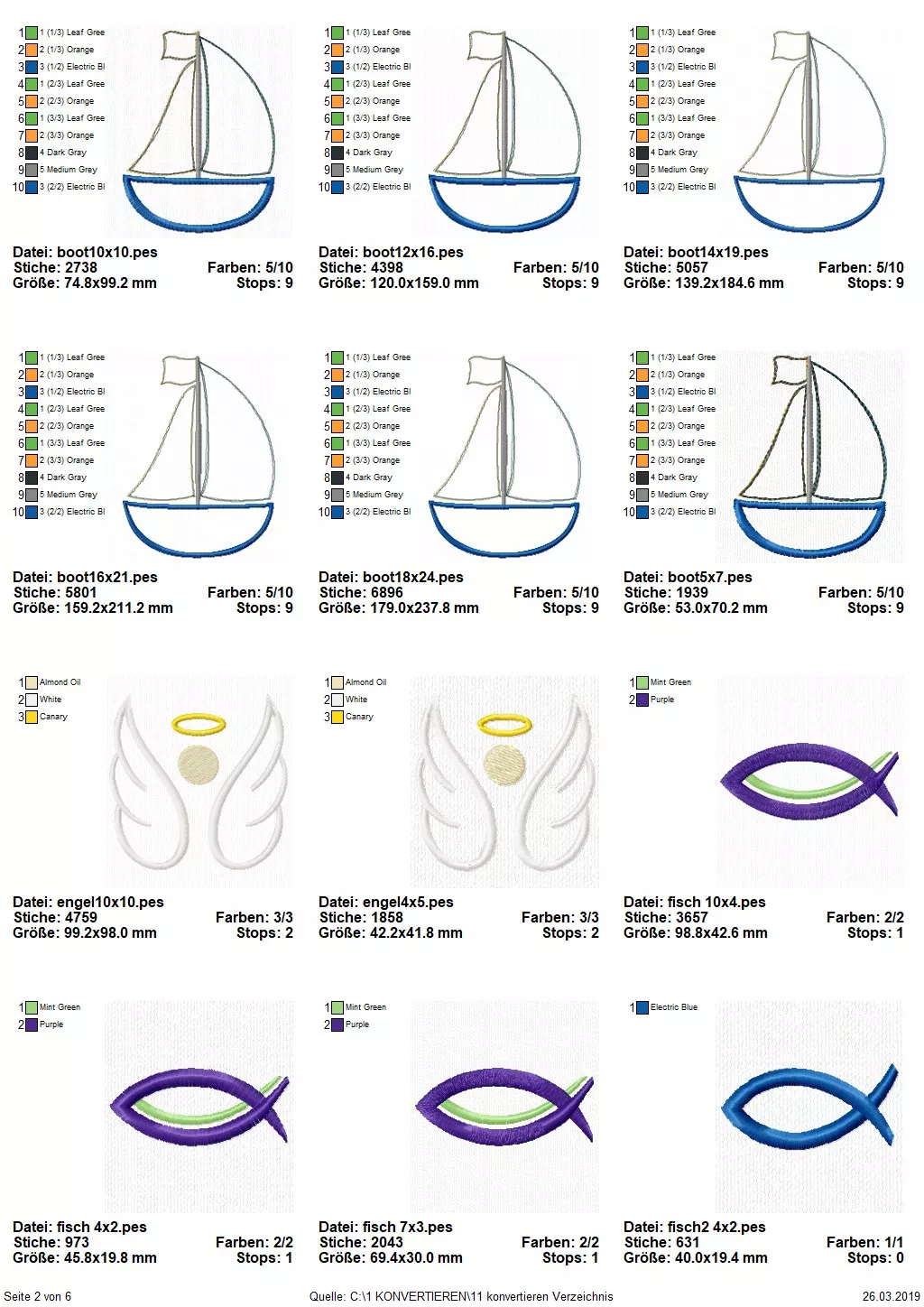 Stickdatei Set christliche Symbole Seite 2