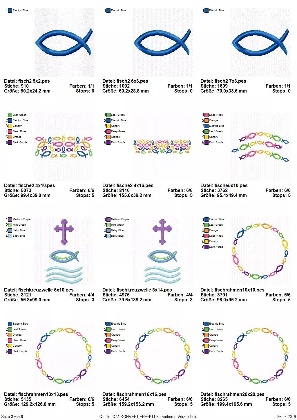 Stickdatei Set christliche Symbole Seite 4