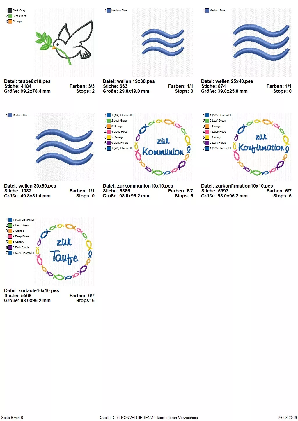 Stickdatei Set christliche Symbole Seite 8