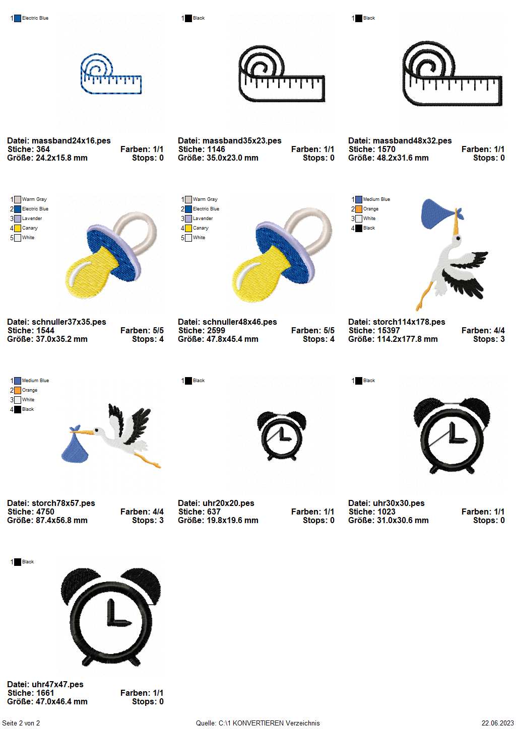 Stickdatei Baby Symbole (div. Rahmengrößen) Seite 5