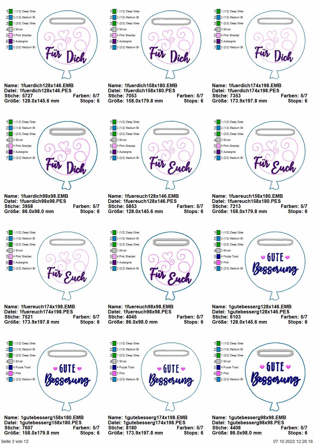 Stickdatei Set Ballon-Stabdeko ITH Seite 3
