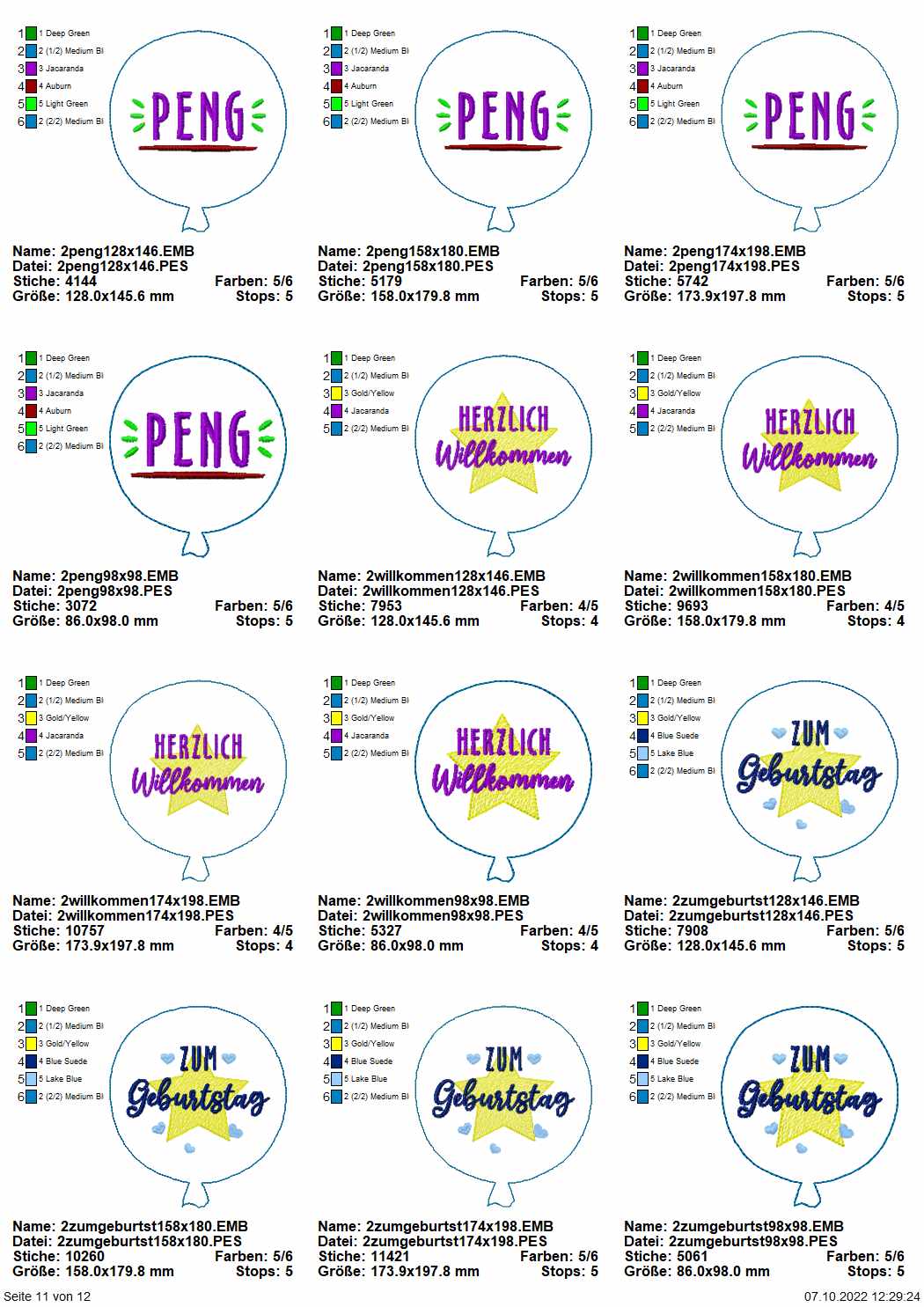 Stickdatei Set Ballon-Stabdeko ITH Seite 11