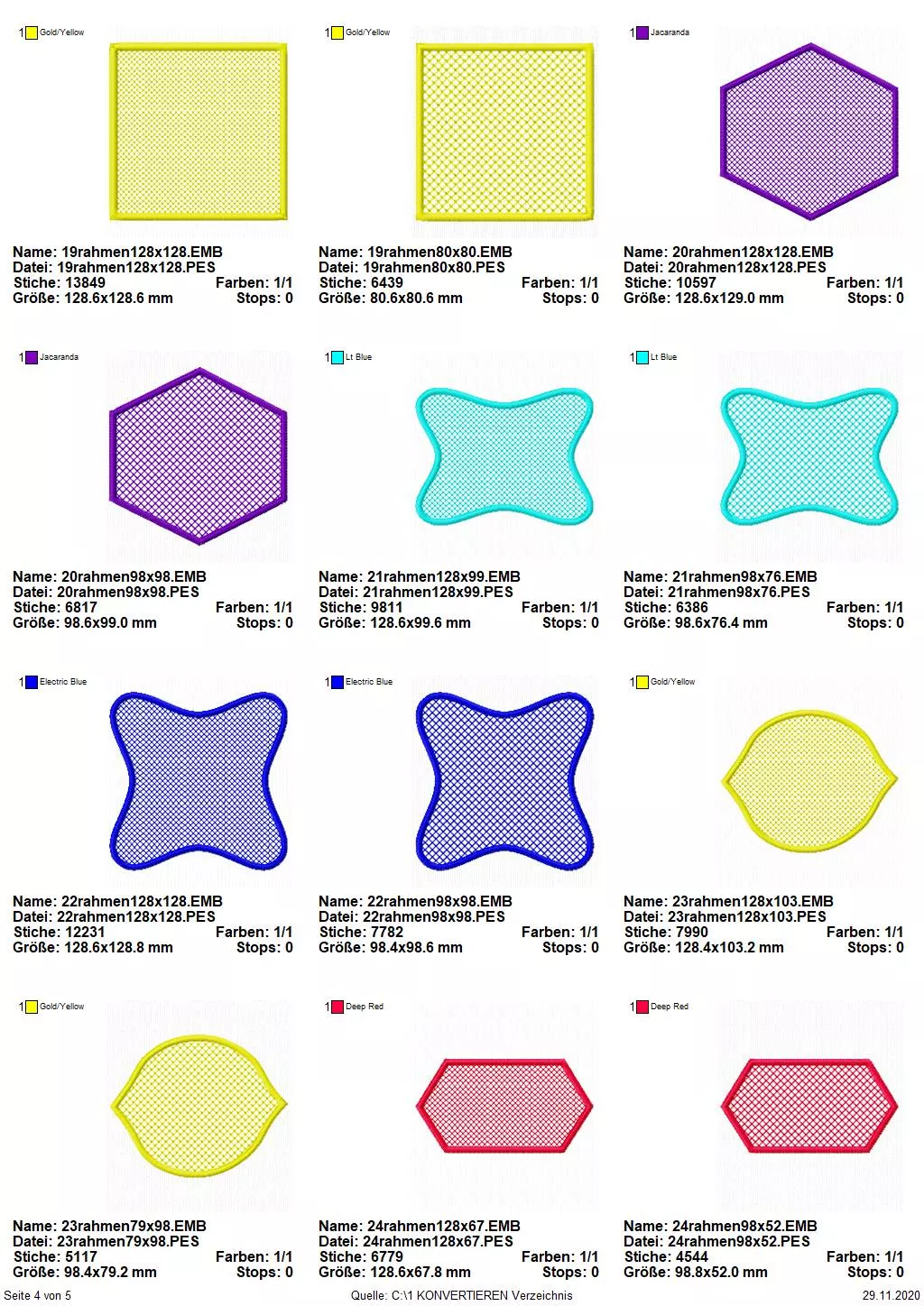 Stickdatei Set Colorful Labels Handtuchmotive als Hintergrund für Namen / Initialien Seite 4