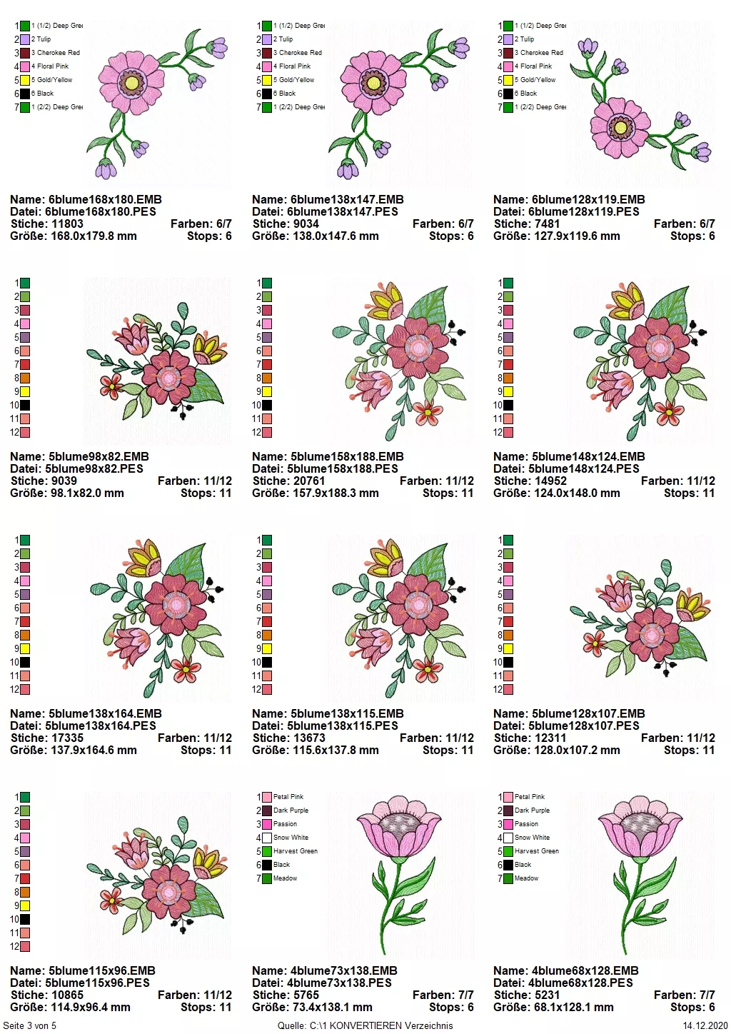 Stickdatei Set Folksy Flowers (div. Größen) Seite 3