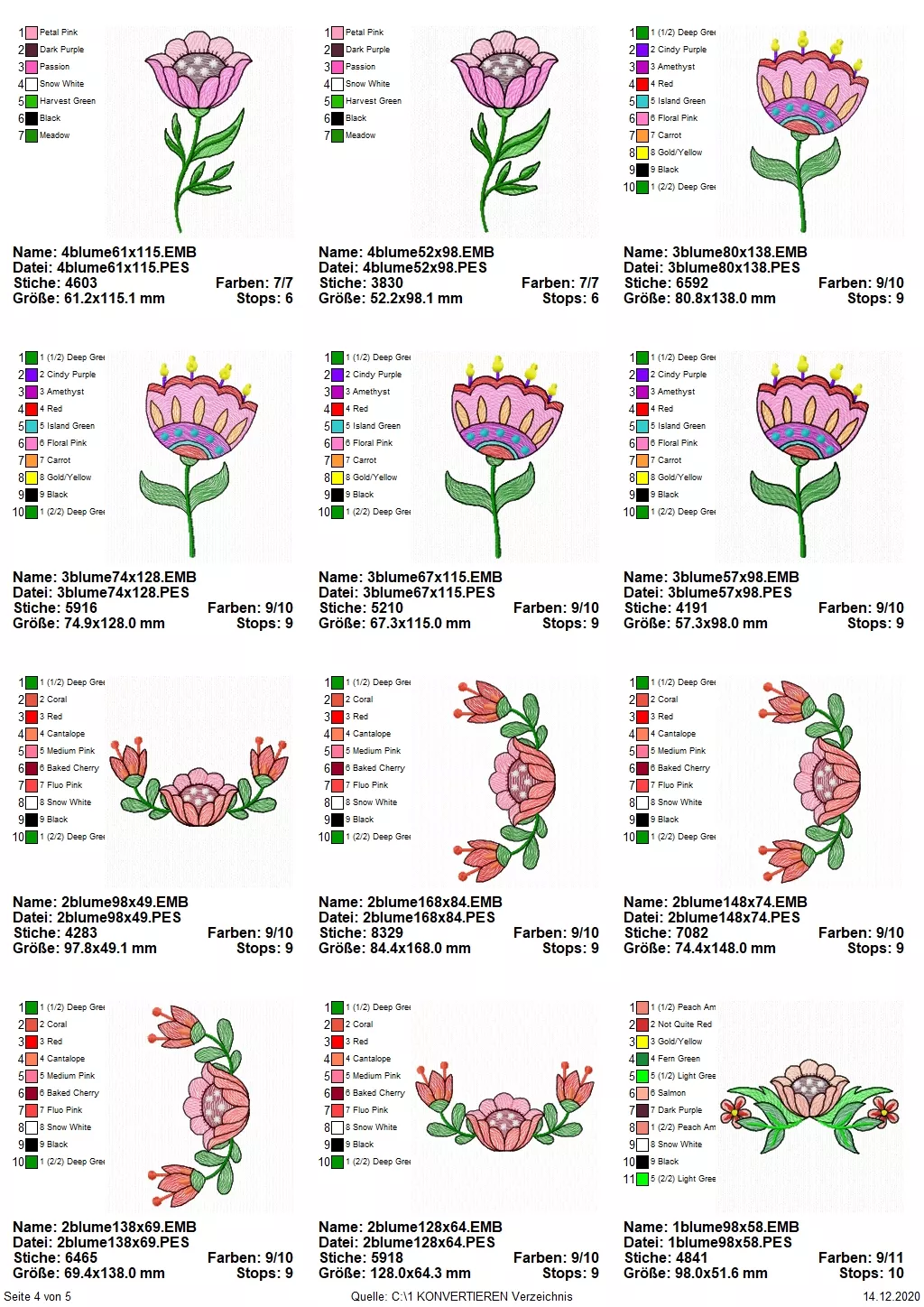 Stickdatei Set Folksy Flowers (div. Größen) Seite 4