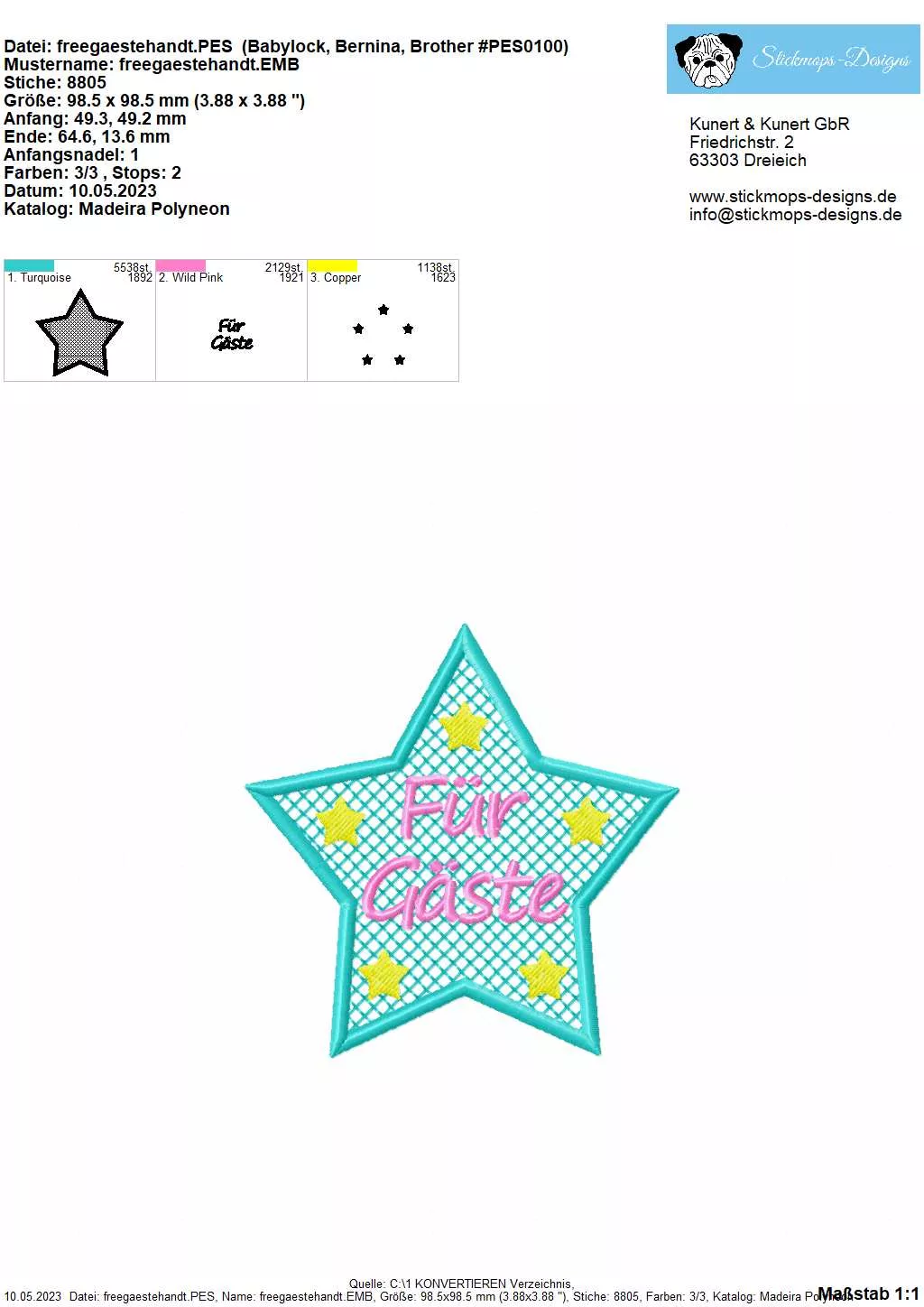 Freebie Stickdatei Für Gäste Handtuchmotiv (10x10)