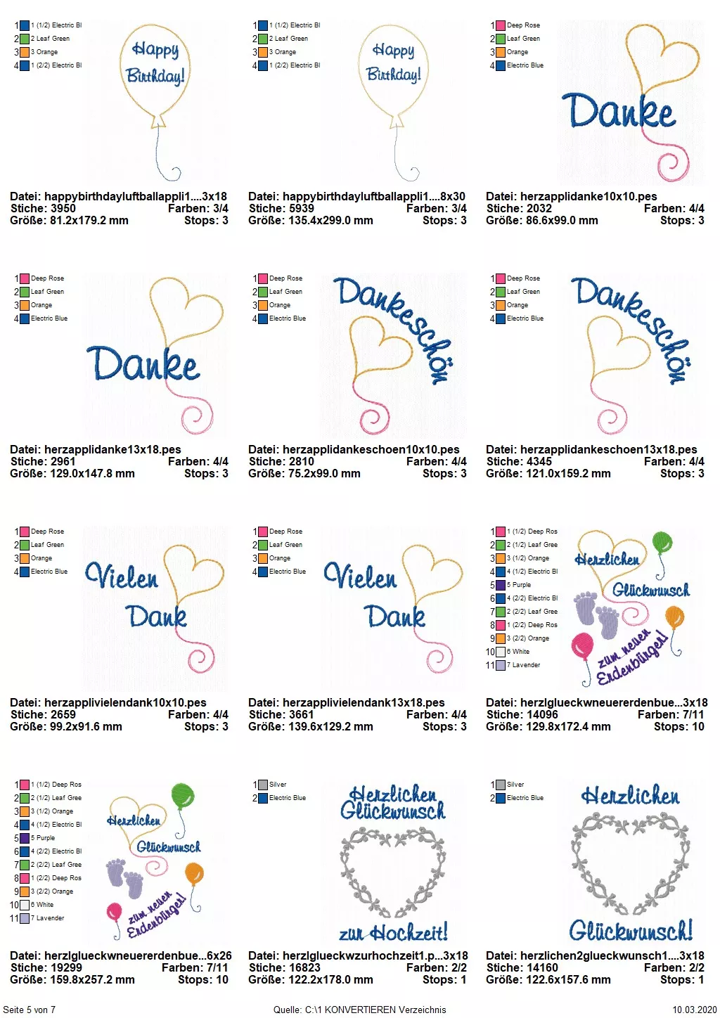 Stickdatei Set für alle Fälle Seite 5