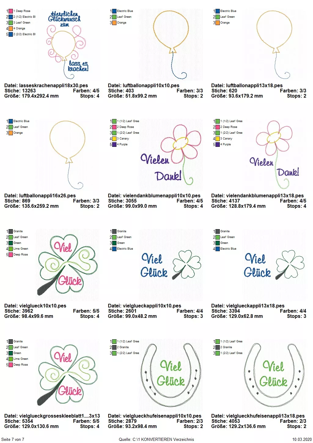 Stickdatei Set für alle Fälle Seite 7