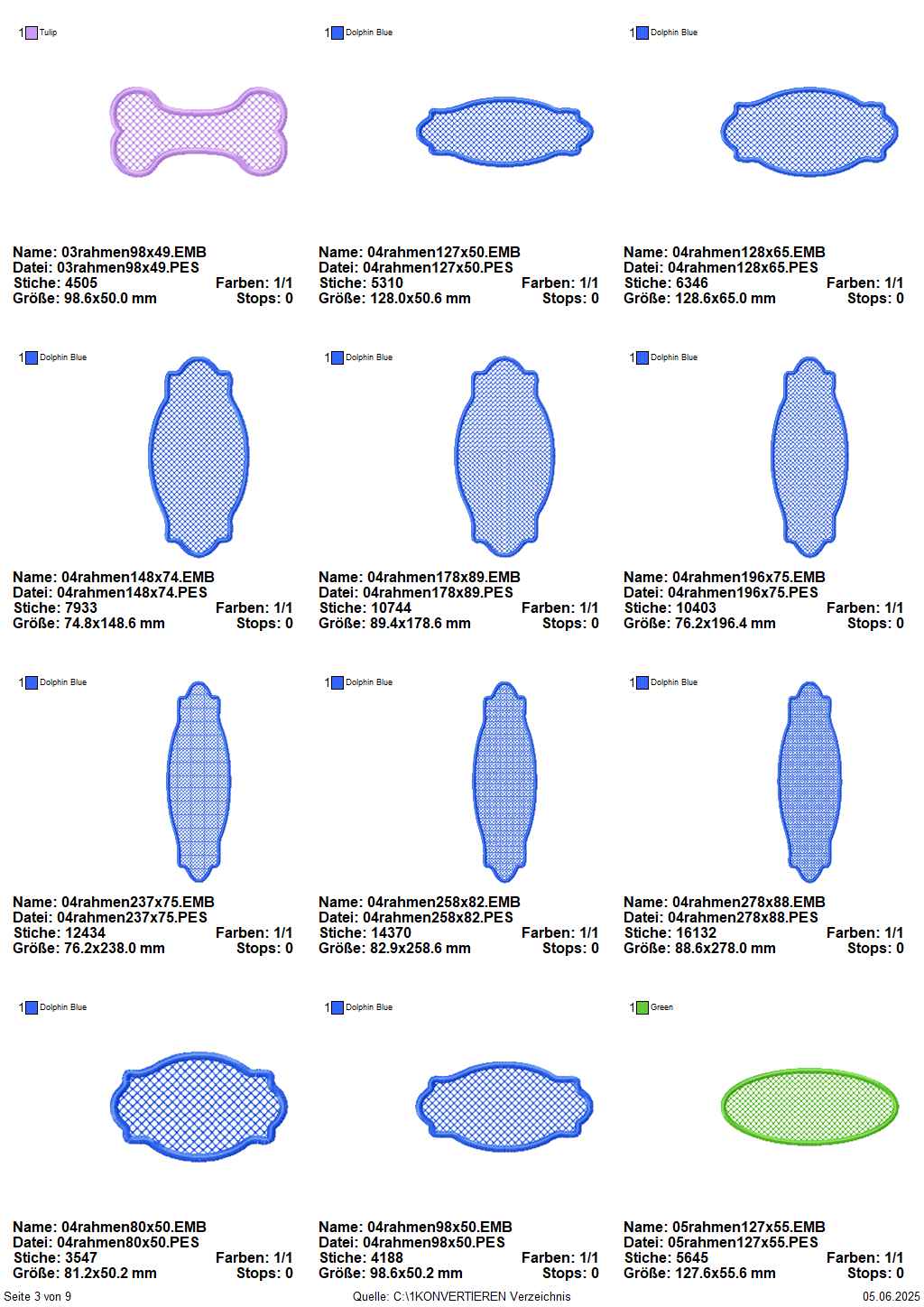 Übersicht Sitckdateien Knockdown Stitch Seite 3