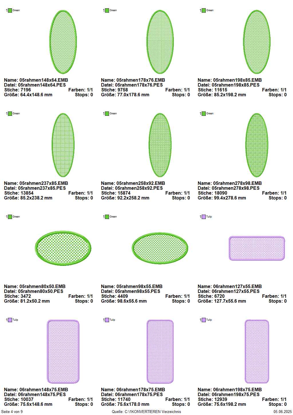 Übersicht Sitckdateien Knockdown Stitch Seite 4