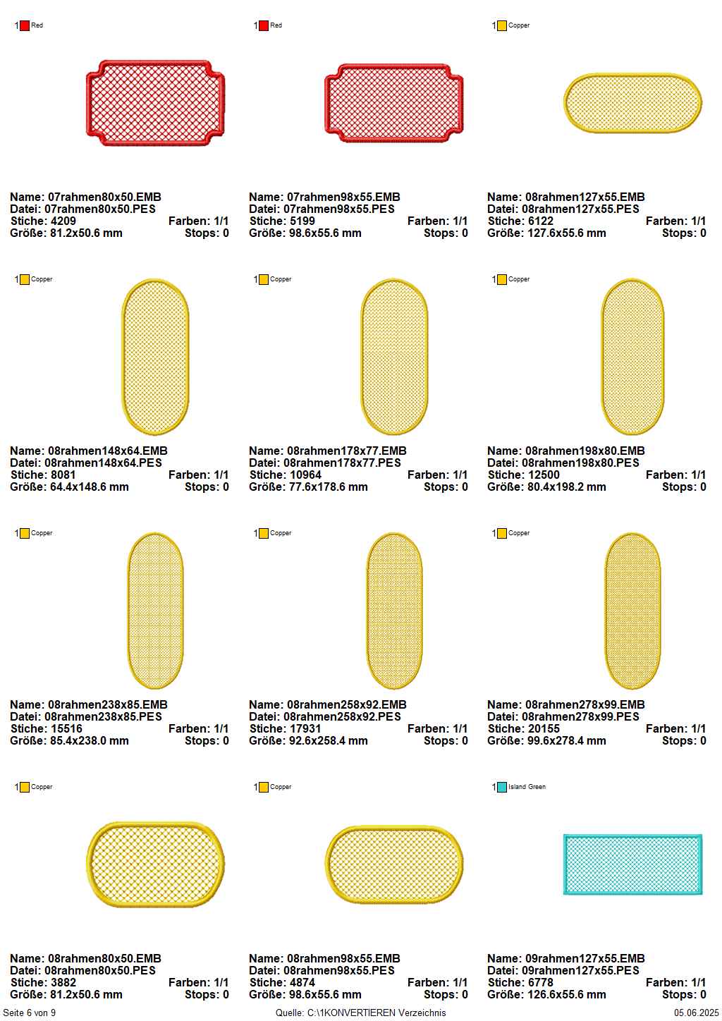 Übersicht Sitckdateien Knockdown Stitch Seite 6