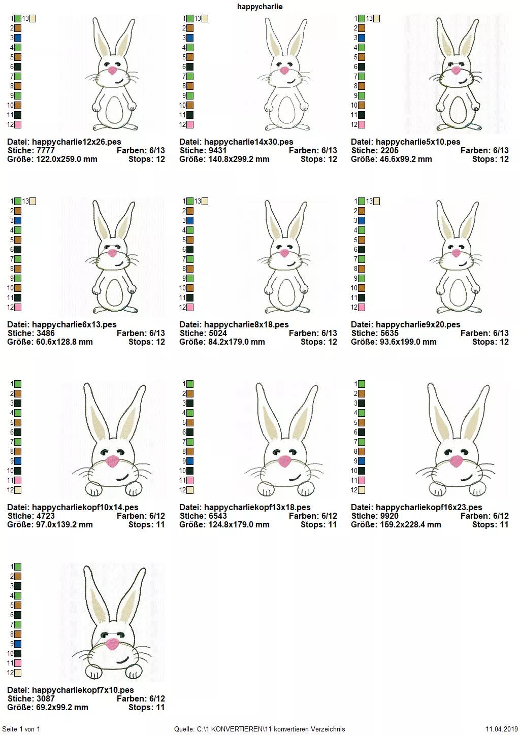 Hase Charlie doodle Applikation lächelnder Hase