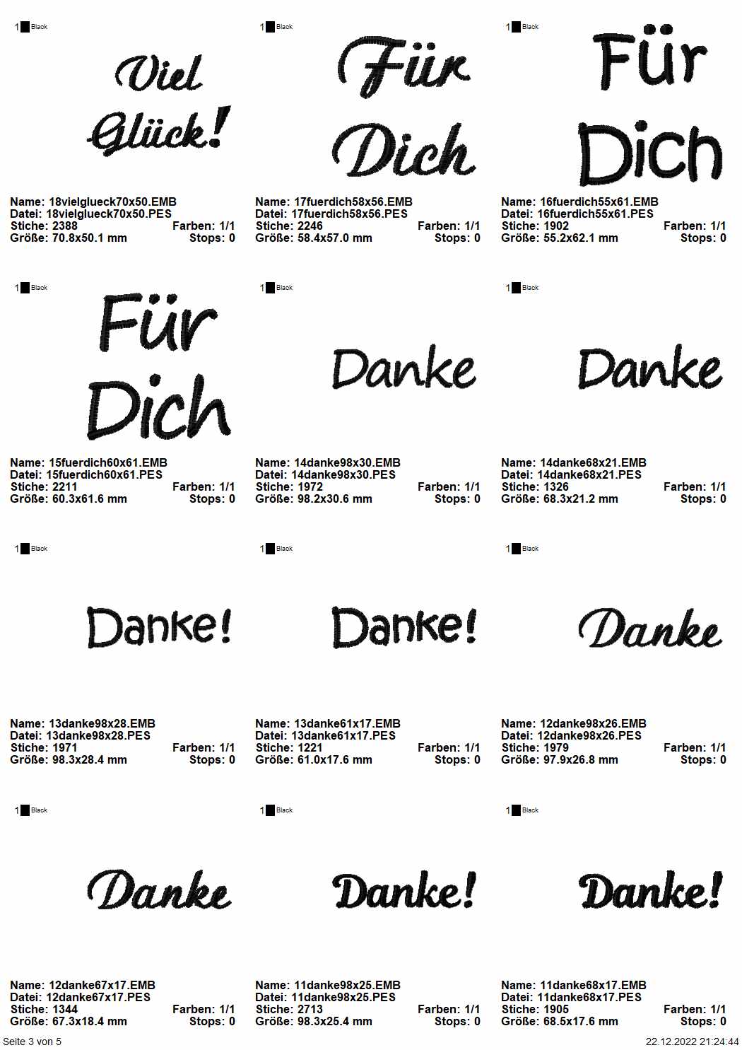 Stickdatei Set florale Rahmen + Schriftzüge Seite 3