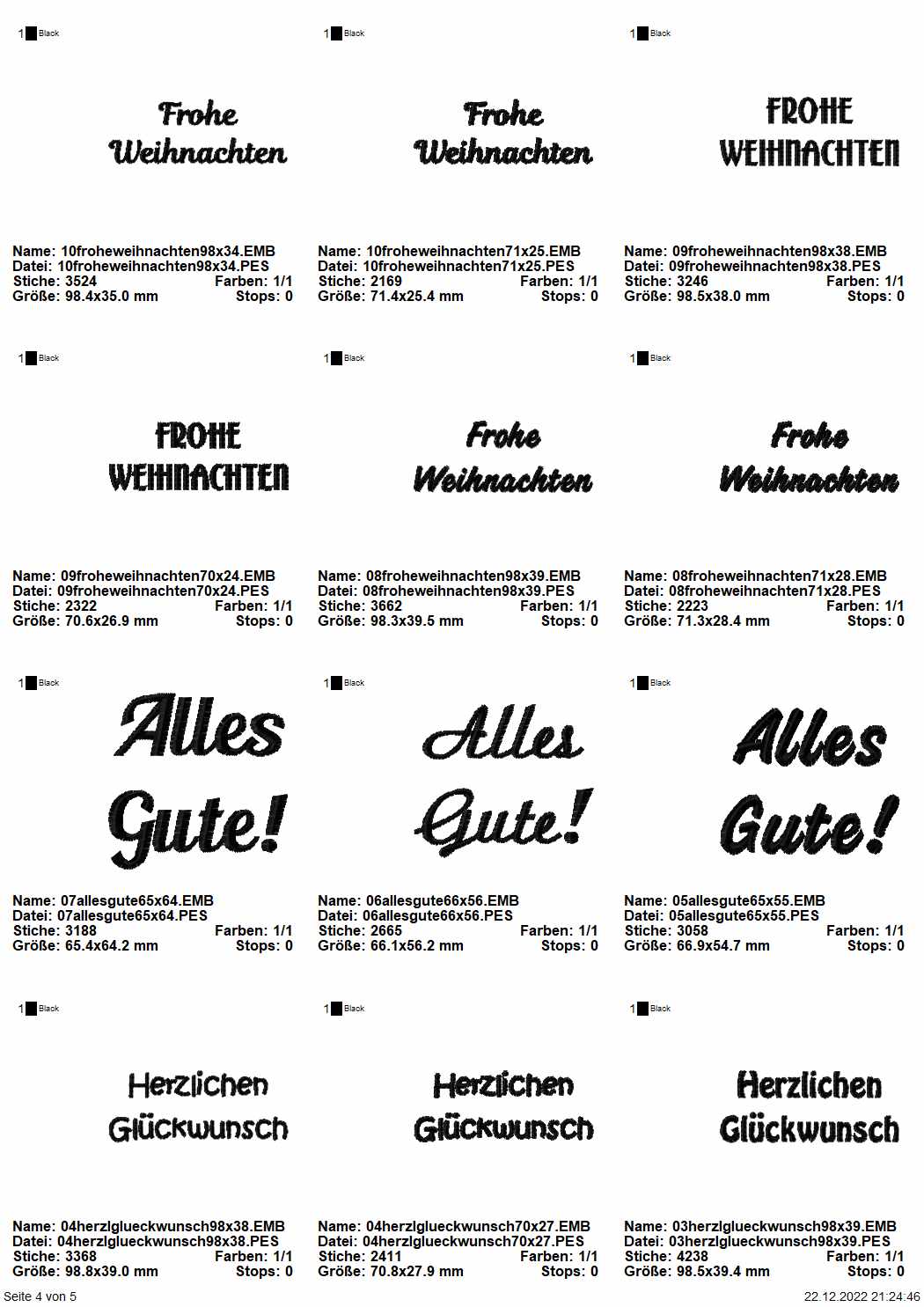 Stickdatei Set florale Rahmen + Schriftzüge Seite 4