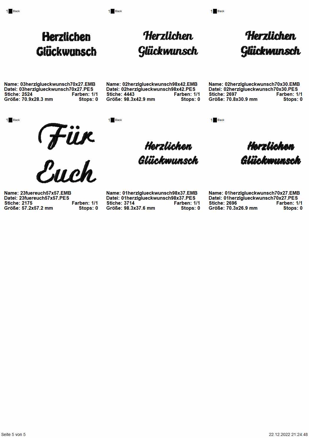 Stickdatei Set florale Rahmen + Schriftzüge Seite 5