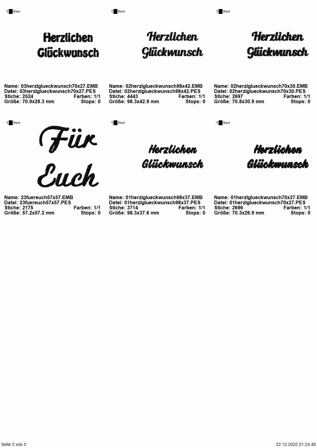 Stickdatei Set florale Rahmen + Schriftzüge Seite 5