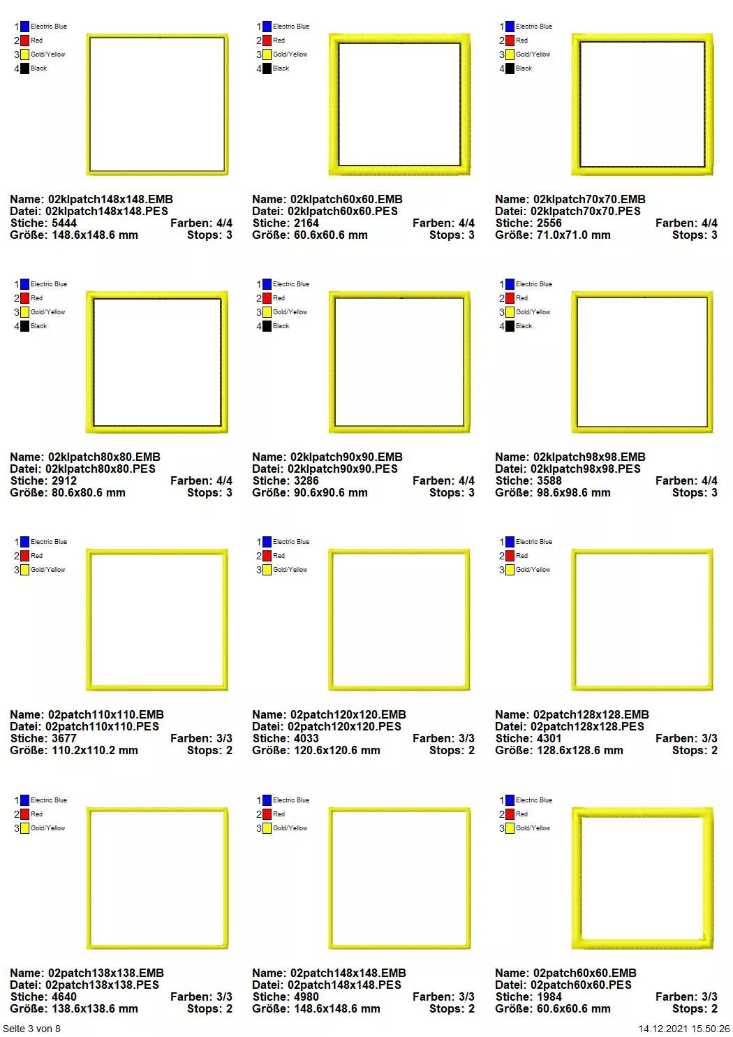 Stickdatei Set Blanko-Patches Aufnäher (mit und ohne Klett auf der Rückseite umsetzbar) Seite 3