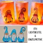 Preview: 3 Gnome auf Lichtbeuteln aufgestickt und nochmal als Einzelmotiv auf Baumwolle.