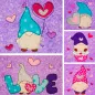 Preview: Doodle Applikation Gnom mit Herzchen