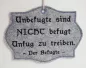 Preview: Freebie Stickdatei ITH Schild "Unbefugt" Preview: Freebie Stickdatei ITH Schild "Unbefugt"
