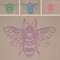 Preview: Stickdatei Set 4 Bienen Lineart