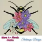 Preview: Biene mit Blumengesteck auf dem Rücken Preview: Biene mit Blumengesteck auf dem Rücken