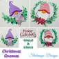 Preview: Stickdatei Christmas Gnomes mit Schriftzug Merry Christmas