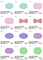 Preview: Stickdatei Set Colorful Labels Handtuchmotive als Hintergrund für Namen / Initialien