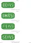 Preview: Freebie Stickdatei Set Handtuchmotive, Zählpixel VG Wort. Vier Abbildungen von Schriftzügen in je einem länglichen Rahmen mit schnörkeligen Eckeinbuchtungen (deins/meins/ihrs/seins).