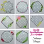 Preview: Stickdatei Set Doodle Rahmen mit floralem Design