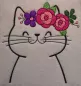 Preview: Stickdatei Set Floral Cat 13x18er Größe mit Blumen auf dem Kopf.