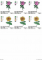 Preview: Stickdatei Set 6 Blumen für den 10x10 & 13x18er Rahmen