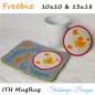 Preview: Freebie Stickdatei ITH Mug Rug Herbst (13x18 und 10x10 Rahmen)