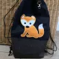 Preview: Fuchs Tierapplikation für Kinder ausgestickt auf einem Stoff.