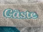 Preview: Stickdatei Set Embossed Schriftzüge für Handtücher für Gäste.