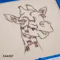 Preview: Stickdatei Giraffe Scribble mit dunkelbraunen und schwarzen Linien