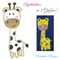 Preview: Applikation Giraffe auf dunkelblauem Hintergrund