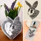 Preview: Stabdeko und Einzelmotiv Hase im Mandalastyle.