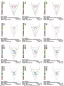 Preview: Stickdatei Set ITH-Schultüten (div. Rahmengrößen), Übersicht mit 12 Dateien. 6 mal Vogel mit Sternchen; 6 mal Stern mit Sternchen, Schriftzug "Schulkind".