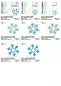 Preview: Stickdatei ITH Stiefel mit Schneeflocke in 3 Größen, Übersicht mit 8 Dateien. 5 mal einzelner Stern (divers); 3 mal Stiefel mit diversem Stern.