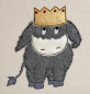Mobile Preview: Stickdatei Donkeyking Carlos Doodle Applikation in 5 Größen