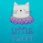 Preview: Stickdatei Set Little Sweet Cat Doodle Applikation inkl. ITH Anhänger