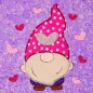 Preview: Doodle Applikation Gnom mit Herzchen