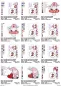 Preview: Stickdatei Set Lovegnomes Sparset 4 in 1 mit Dateien für Mugrugs, Schokohüllen, Anhänger und Stabdesigns, Übersicht über 12 Dateien. 4 mal Einzelgnome in 2 Motiven, dabei 2 mal als Stabdatei. 8 mal Tassenteppich, diverse Motive, mit/ohne Schriftzug: "Hab