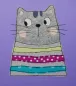 Mobile Preview: Stickdatei Set Meow Cat Doodle Applikation inkl. ITH Anhänge