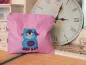 Preview: Applikation Monster Willi auf rosa Tasche