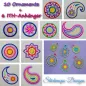 Preview: Stickdatei Set Ornamente inkl. ITH Anhänger