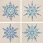 Preview: Vier Schneeflocken zweifarbig in Linienoptik 1-4