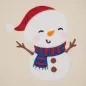 Mobile Preview: Schneemann mit Weihnachtsmütze und blau-rot-gestreiftem Schal