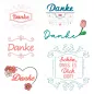 Preview: Stickdatei Set Danke mit ITH Schokohüllen, Anhängern, Grußkarten & Einzelmotiven